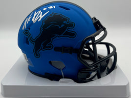 Amik Robertson Autographed Detroit Lions Rave Mini Football Helmet Beckett CoA.