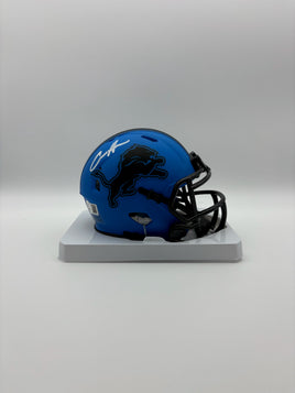 Aidan Hutchinson Autographed Detroit Lions Rave Mini Football Helmet Beckett CoA.