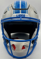 Barry Sanders Autographed & Inscribed Detroit Lions Speed Full-Size Flex Football Helmet Schwartz CoA