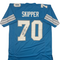 Dan Skipper Autographed Detroit Lions Blue Custom Football Jersey JSA CoA.