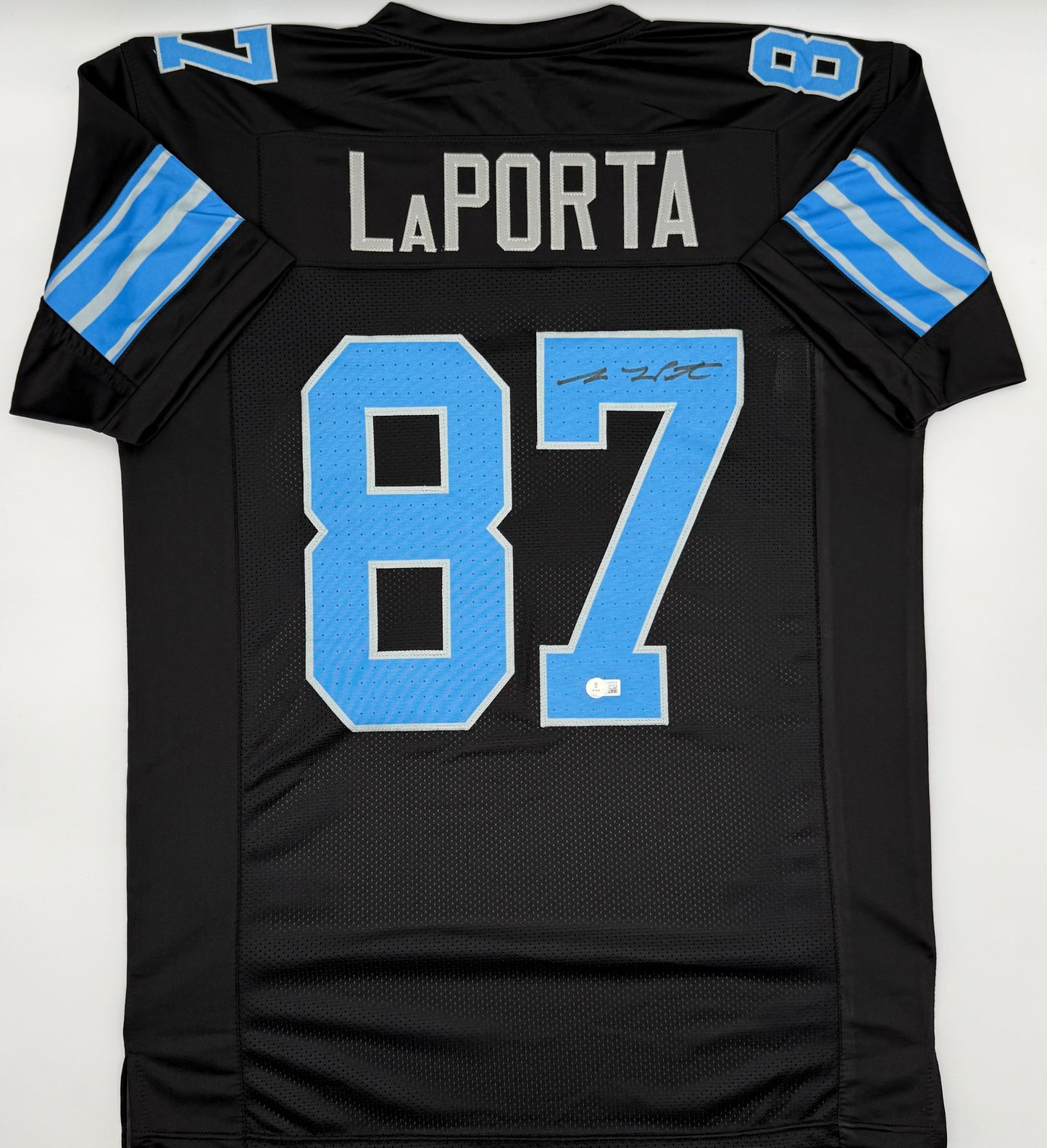 Sam LaPorta Autographed Detroit Lions Pro Style Black Jersey Beckett Witnessed