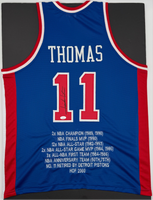 Isiah Thomas Autographed Detroit Pistons Navy Custom Basketball Jersey JSA CoA