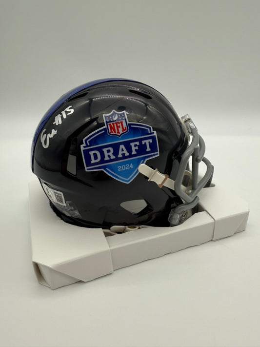 ENNIS RAKESTRAW JR AUTOGRAPHED DETROIT LIONS 2024 DRAFT MINI HELMET BECKETT CoA