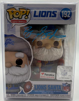 Barry Sanders Autographed Detroit Lions Santa Funko Pop! #192 Fanatics CoA