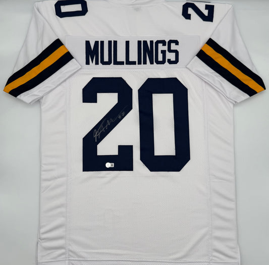 Kalel Mullings Signed Custom White Michigan Wolverines Jersey BAS WITNESS COA