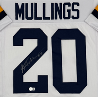 Kalel Mullings Autographed Michigan Wolverines White Custom Football Jersey Beckett CoA.