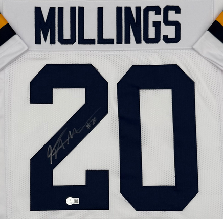 Kalel Mullings Autographed Michigan Wolverines White Custom Football Jersey Beckett CoA.
