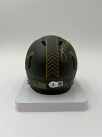 Jake Bates Autographed Detroit Lions Salute to Service Mini Football Helmet Beckett CoA