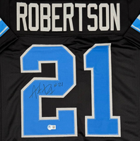Amik Robertson Autographed Detroit Lions Black Custom Football Jersey Beckett CoA