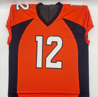 RJ Harvey Autographed Orange Denver Broncos Custom Game Cut Football Jersey JSA CoA