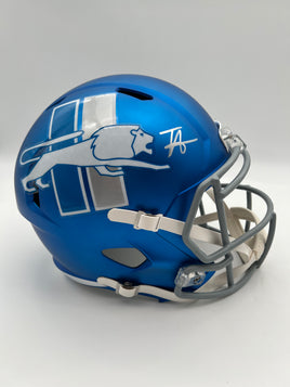 Terrion Arnold Autographed Detroit Lions Alternate Full-Size Replica Football Helmet Beckett CoA