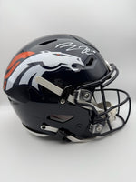 Bo Nix Autographed Denver Broncos Full-Size Flex Football Helmet Beckett CoA
