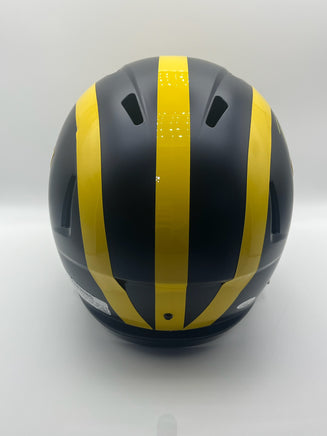 Justice Haynes Autographed Michigan Wolverines Full-Size Replica Football Helmet JSA CoA.