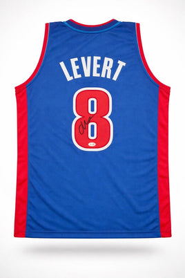 Caris LeVert Autographed Detroit Pistons Blue Custom Basketball Jersey JSA CoA
