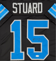 Grant Stuard Autographed Detroit Lions Black Custom Football Jersey JSA CoA