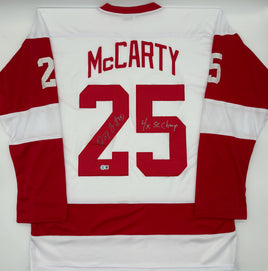 Darren McCarty Autographed & Inscribed Detroit Red Wings Custom Hockey Jersey Beckett CoA