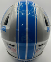 Barry Sanders Autographed & Inscribed Detroit Lions Speed Full-Size Flex Football Helmet Schwartz CoA