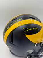 Donovan Edwards Autographed Michigan Wolverines Full-Size Replica Football Helmet JSA CoA