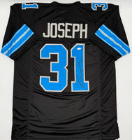 Kerby Joseph Autographed Detroit Lions Black Custom Football Jersey JSA CoA.
