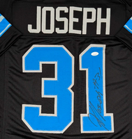 Kerby Joseph Autographed Detroit Lions Black Custom Football Jersey JSA CoA