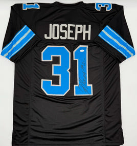 Kerby Joseph Autographed Detroit Lions Black Custom Football Jersey JSA CoA