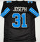 Kerby Joseph Autographed Detroit Lions Black Custom Football Jersey JSA CoA