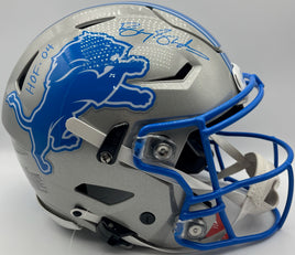 Barry Sanders Autographed & Inscribed Detroit Lions Speed Full-Size Flex Football Helmet Schwartz CoA