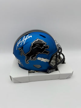 Alex Anzalone Autographed Detroit Lions Alternate Mini Football Helmet Beckett CoA.