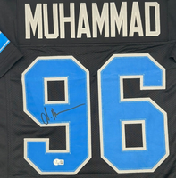 Al-Quadin Muhammad Autographed Detroit Lions Black Custom Football Jersey Beckett CoA