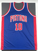 Dennis Rodman Autographed Detroit Pistons Blue Custom Basketball Jersey JSA CoA.
