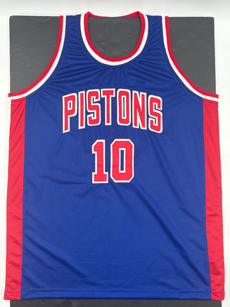 Dennis Rodman Autographed Detroit Pistons Blue Custom Basketball Jersey JSA CoA.