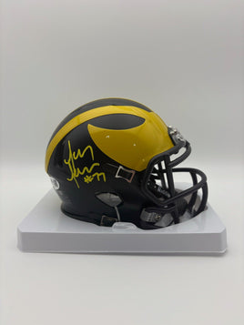Jon Jansen Autographed Michigan Wolverines Mini Football Helmet JSA CoA