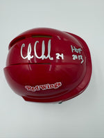 Chris Chelios Autographed Detroit Red Wings Mini Hockey Helmet JSA CoA