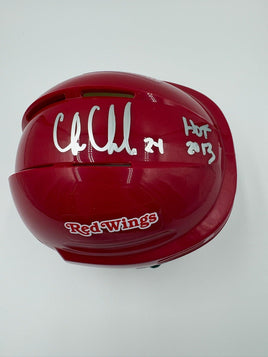 Chris Chelios Autographed Detroit Red Wings Mini Hockey Helmet JSA CoA
