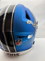 Barry Sanders Autographed & Inscribed Detroit Lions Alternate Full-Size Flex Football Helmet Schwartz CoA