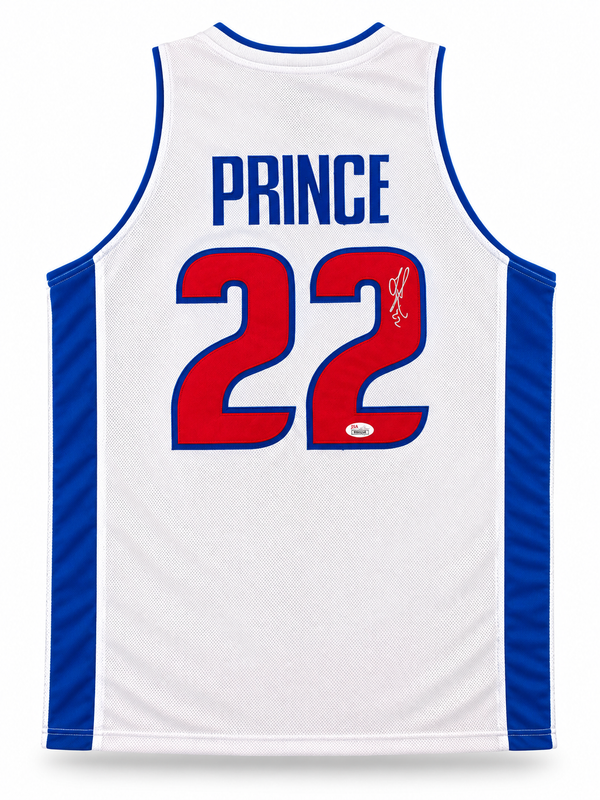 Tayshaun Prince Autographed Detroit Pistons Custom White Jersey w/ JSA CoA