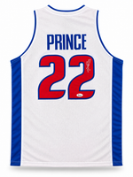 Tayshaun Prince Autographed Detroit Pistons Custom White Jersey w/ JSA CoA