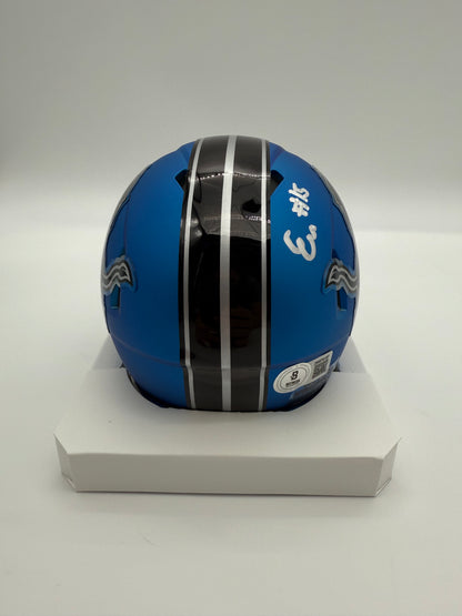 ENNIS RAKESTRAW JR AUTOGRAPHED DETROIT LIONS ALT MINI HELMET BECKETT CoA