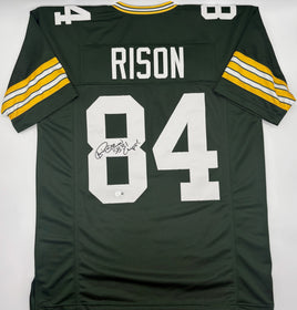 Andre Rison Autographed & Inscribed Green Bay Packers Green Custom Football Jersey Beckett CoA.