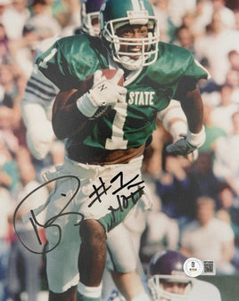 Andre Rison Autographed & Inscribed 8x10 Michigan State Spartans Photo Beckett CoA.