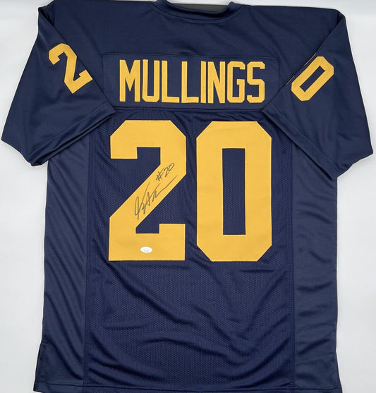 Kalel Mullings Signed Custom Blue Michigan Wolverines Jersey JSA WITNESS COA