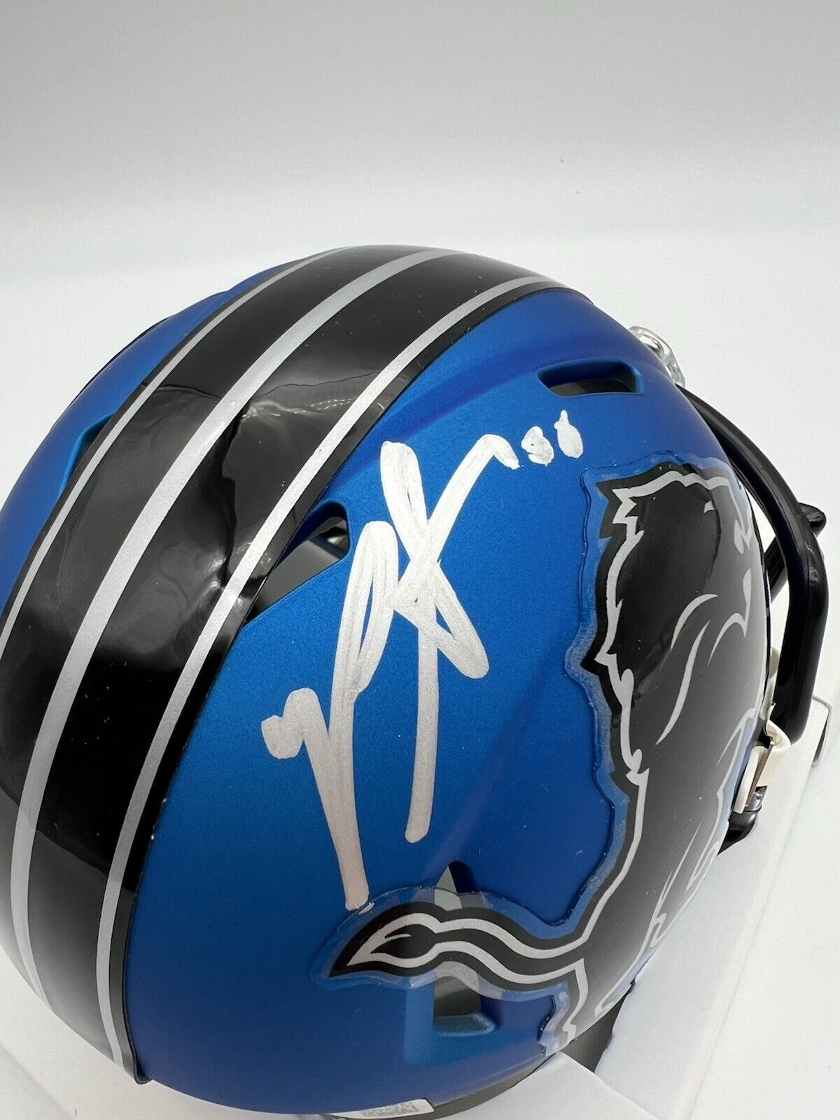 Detroit Lions PENEI SEWELL Signed Riddell Alt Mini Helmet Beckett CoA