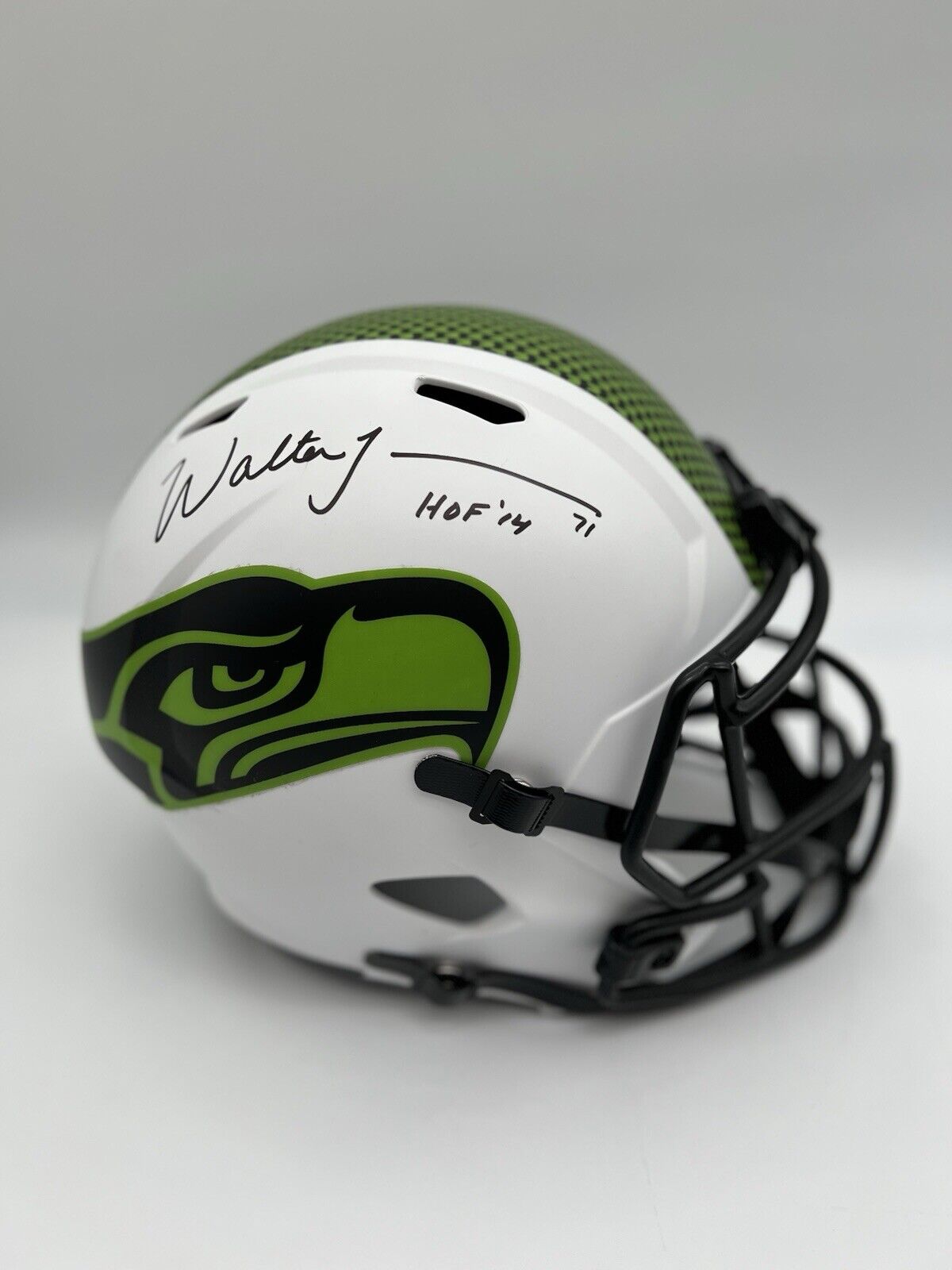 Walter Jones Signed Seahawks LUNAR Riddell F/S Speed Rep Helmet w/HOF'14 -SS COA