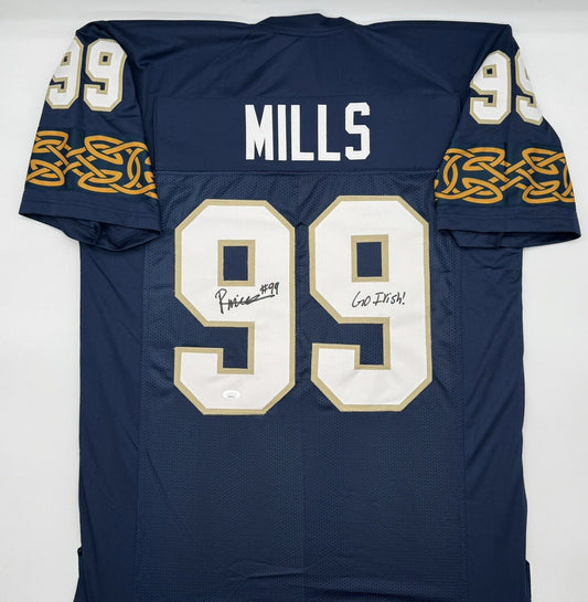 Rylie Mills Signed Custom Notre Dame Fighting Irish Navy Jersey JSA COA