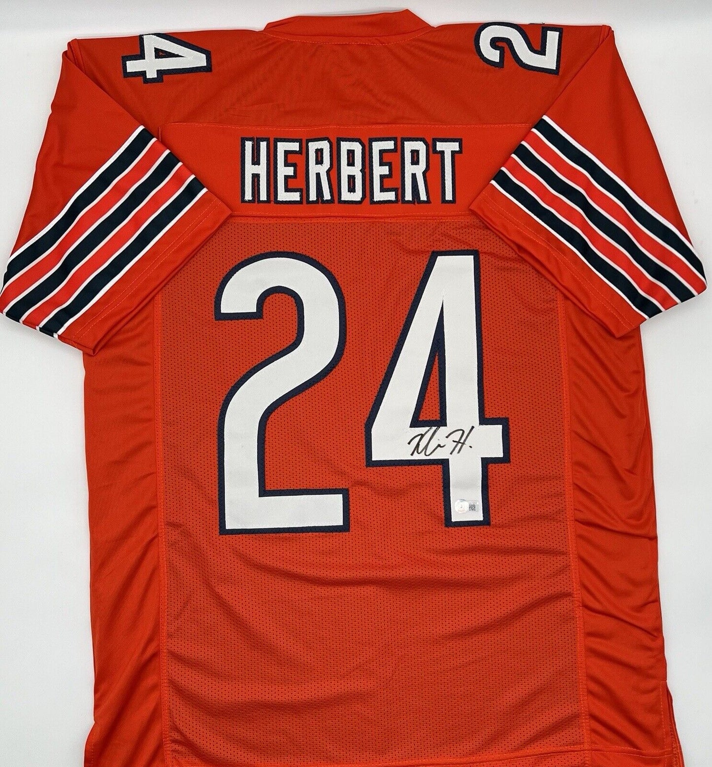 Khalil Herbert Signed Orange Custom Chicago Bears Jersey BECKETT COA 