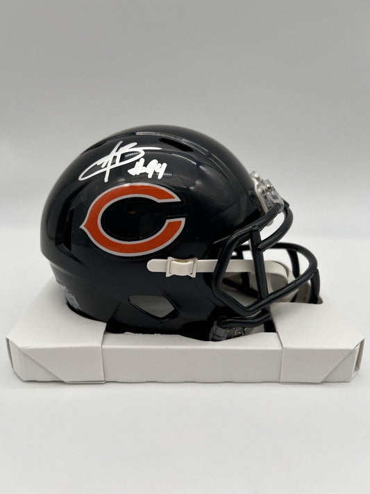 Austin Booker Autographed Mini Helmet Chicago Bears JSA WITNESSED COA