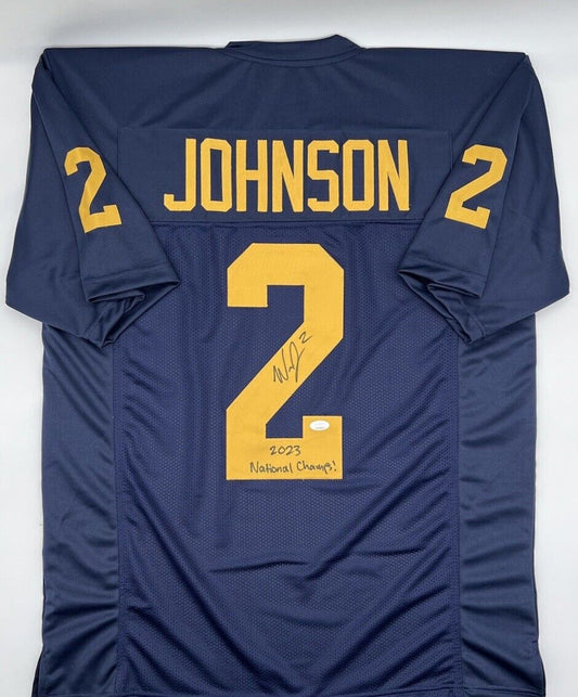 Will Johnson Signed Custom Michigan Wolverines Jersey Natl Champ JSA WITNESS COA