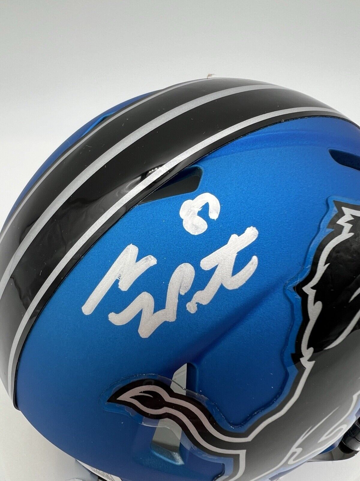 Sam LaPorta Autographed Detroit Lions 2024 Alt Mini Helmet Beckett CoA