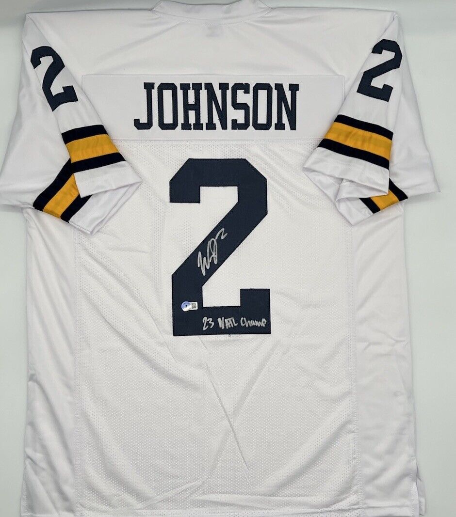 Will Johnson Signed Custom White Michigan Wolverines Jersey Beckett COA