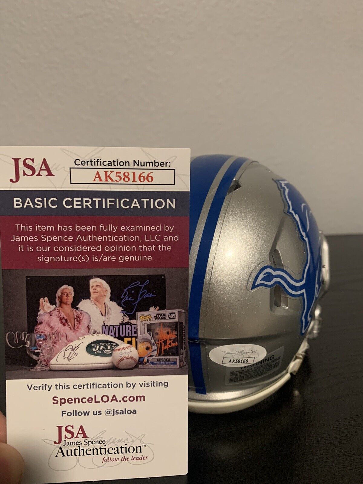 Hendon Hooker Signed Autographed Auto Detroit Lions Speed Mini Helmet JSA COA